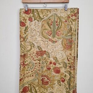 Pottery Barn 2 Delphine Pillow Shams Floral Pomegranate Olive Green Red Organic